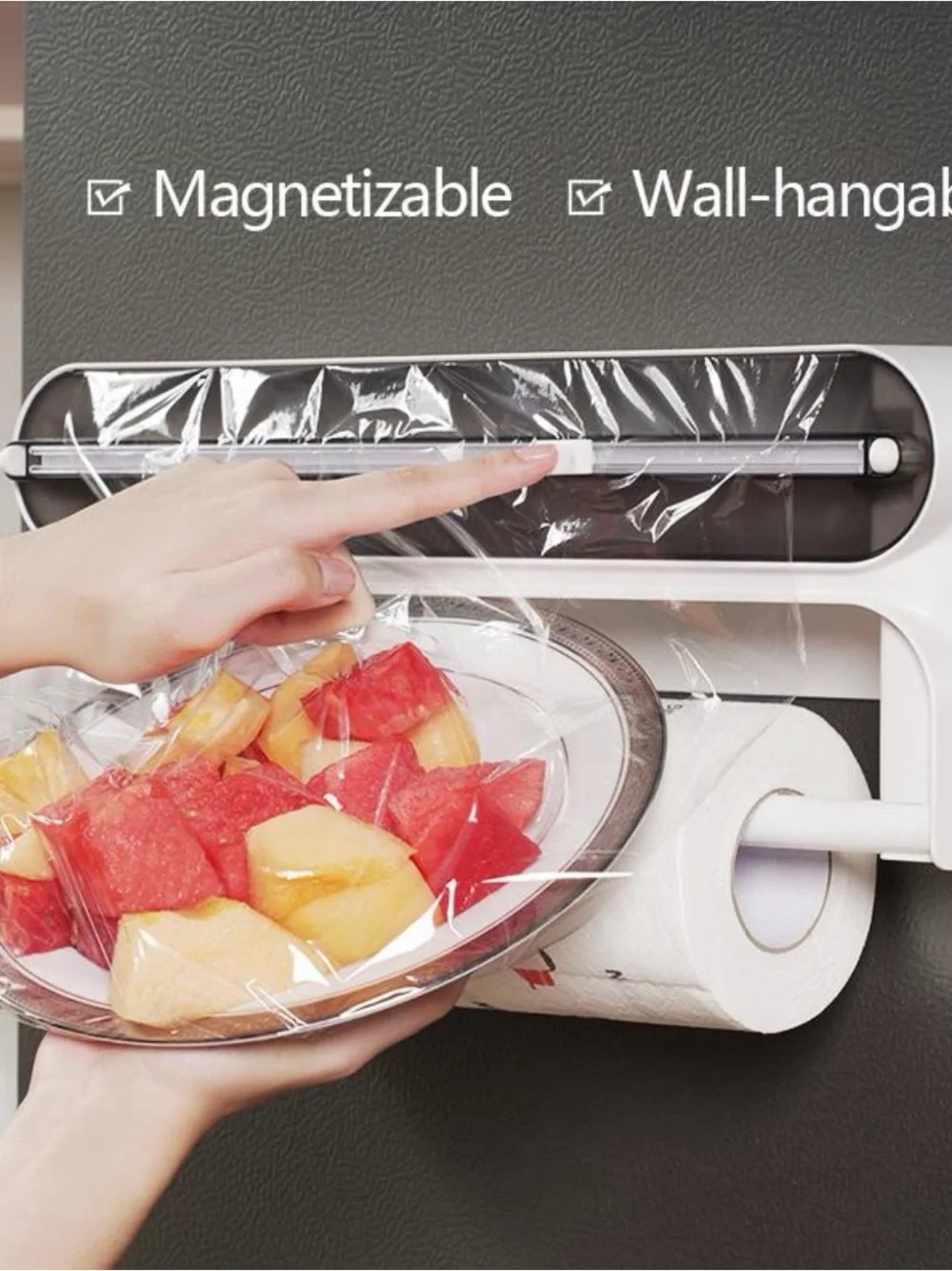 Compact Stretch Film Cutter with Magnetic Back for Easy Access on Metal Surfaces